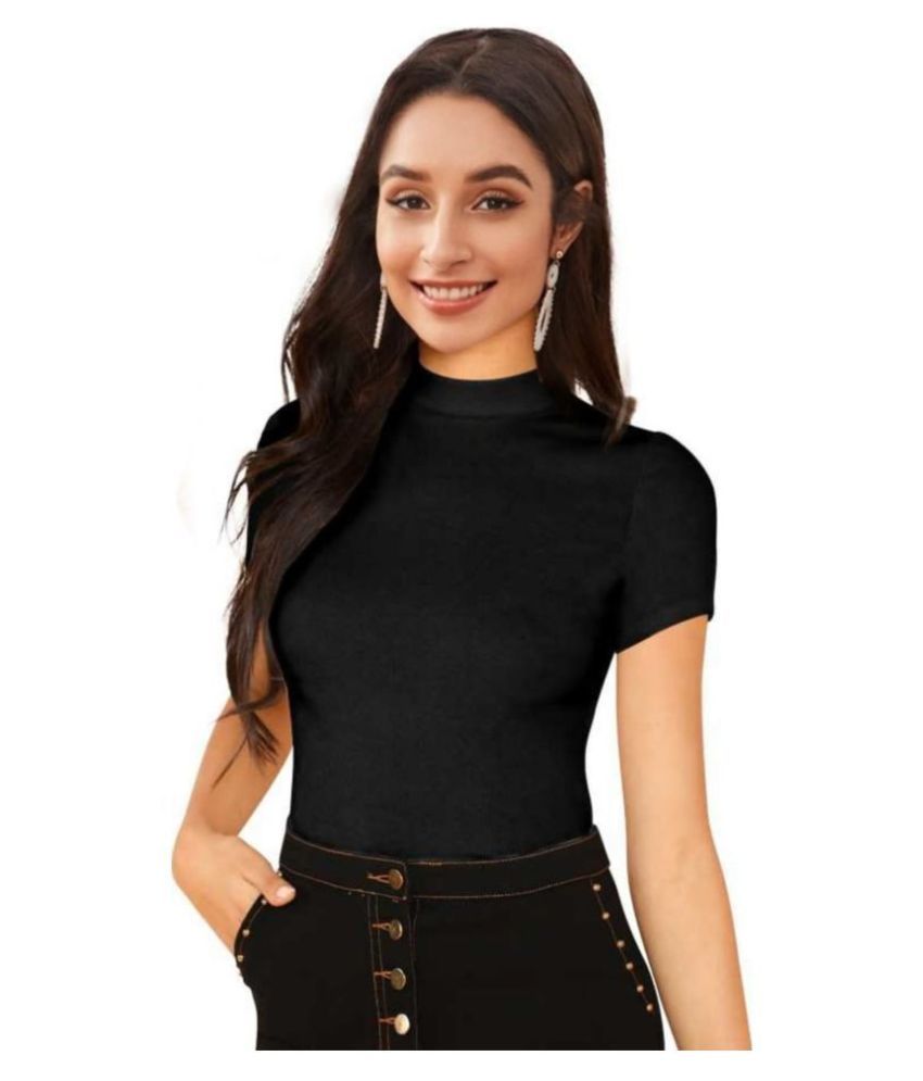     			Dream Beauty Fashion - Black Cotton Blend Women's Regular Top ( Pack of 1 )