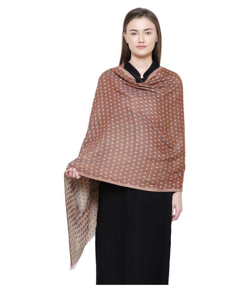     			Anekaant Brown Viscose Shawls