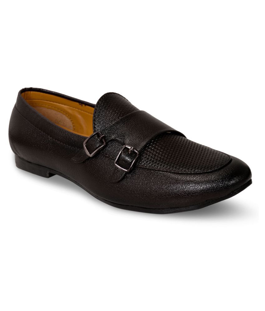     			SHUAN Monk Strap Artificial Leather Brown Formal Shoes