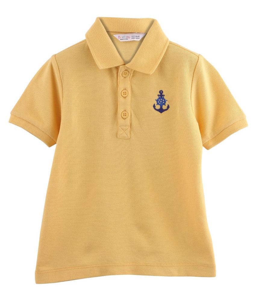Beebay Anchor Embroidery Polo T- Shirt Yellow