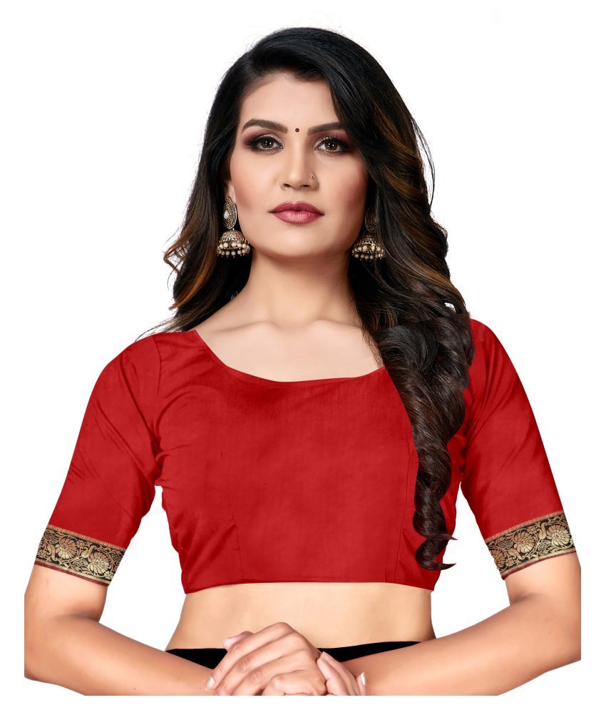 Manvaa Red Banarasi Silk Saree - Single - Buy Manvaa Red Banarasi Silk Saree - Single Online at 