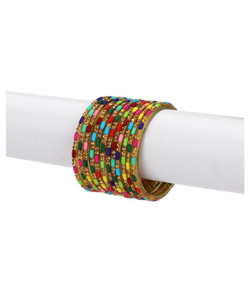     			Somil Designer Colorful Collection Multi 12 Fashion Bangle Set Ornamented With Exclusive Beads