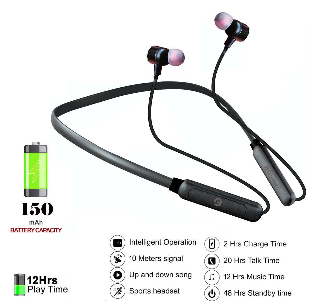 Galaxy Touch - Black Neckband Earphones (Pack of 1)