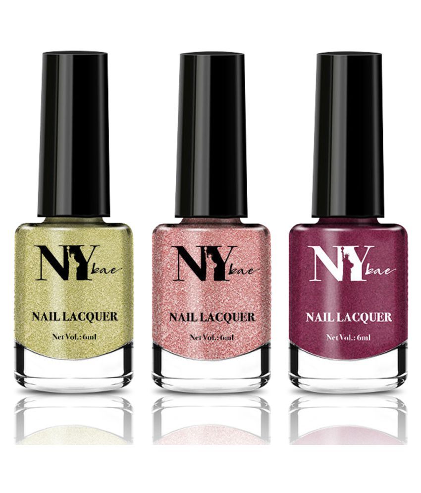 NY Bae Nail Laquer Sugar Effect Sprinkles Sundae Combo (Set of 3) - Red ...