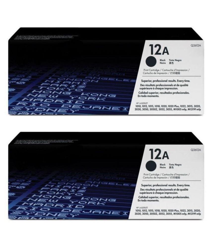 Refill 12A Laserjet HP Black Pack of 2 Toner for HP LaserJet 3015, 3020, 3030, 3050, 3050z, 3052, And More