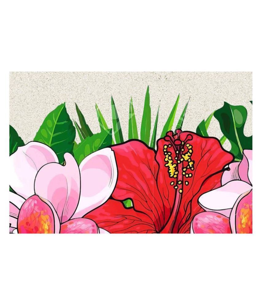     			WallDesign Sunflowers &amp; Hibiscus - 14 cm W x 305 cm L Floral Sticker ( 305 x 14 cms )