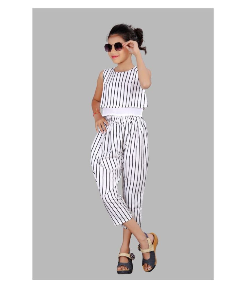 Siddhi Fashion Girls Calf Length Party Dress White, Sleeveless