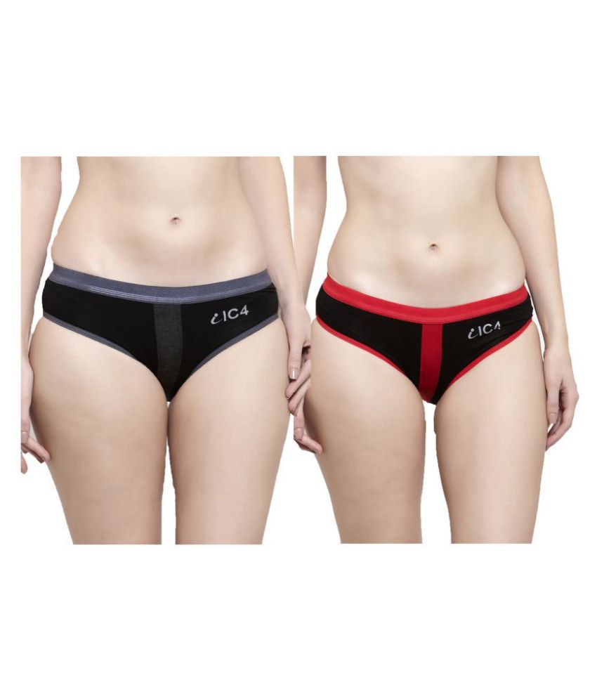     			IC4 Cotton Lycra Hipsters - Pack of 2