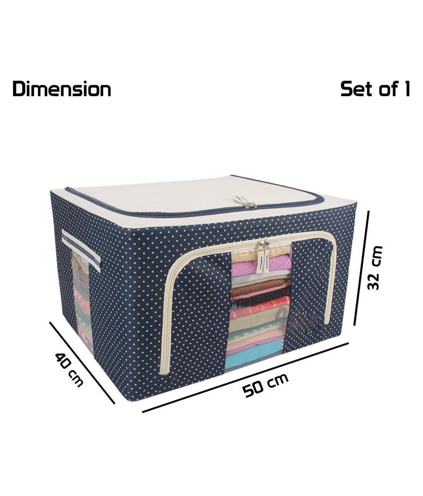 Storage Bag & Box Fabric Foldable Box Steel Frame Collapsible Wardrobe
