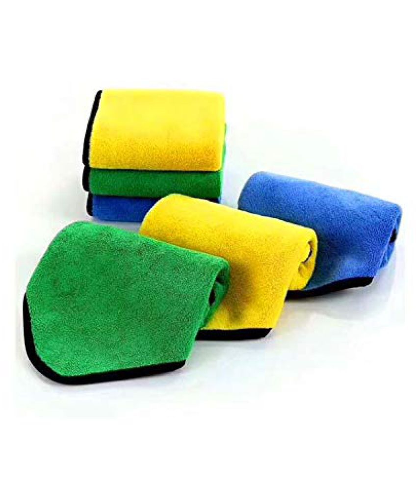 INGENS Microfiber Cloth for Car Cleaning and Detailing, Dual Sided, Extra Thick Plush Microfiber Towel Lint-Free(Pack of 6), Multicolor 650 GSM, 40cm x 40cm …