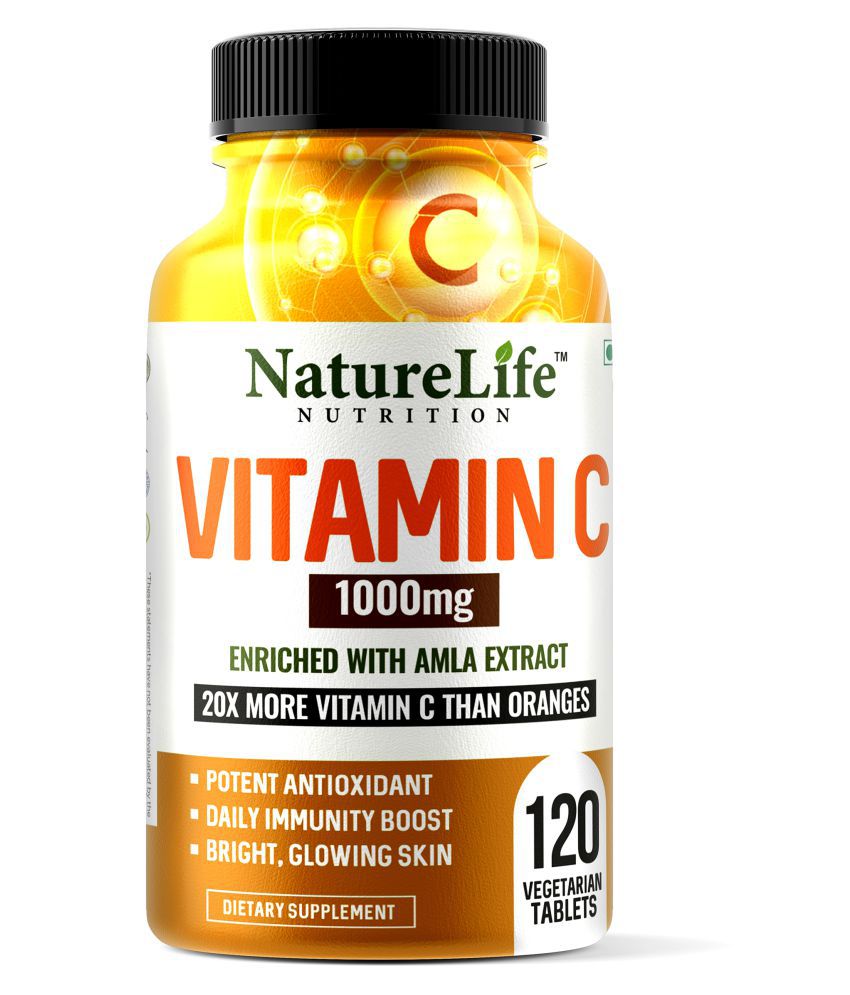NatureLife Nutrition Vitamin C from Amla Extract | Immunity, Antioxidant & Skin Care 120 no.s Multivitamins Tablets