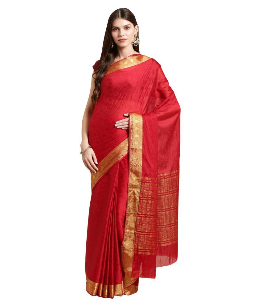     			Shaily Retails Maroon Nylon Saree - Single