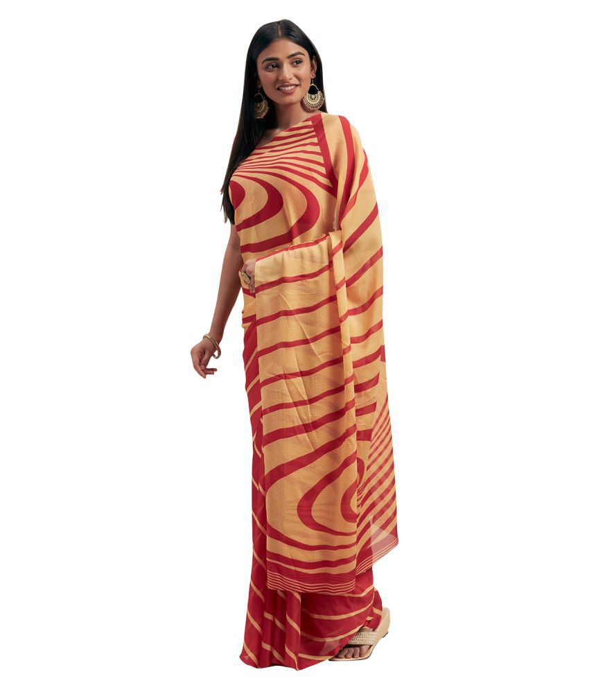    			Shaily Retails Red Georgette Saree - Single