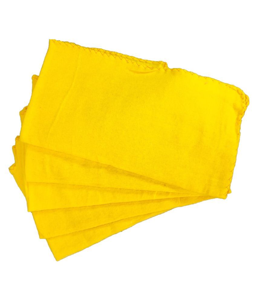    			SHOP BY ROOM Soft Flannel Duster for Cleaning (Yellow, XL) - Set of 5