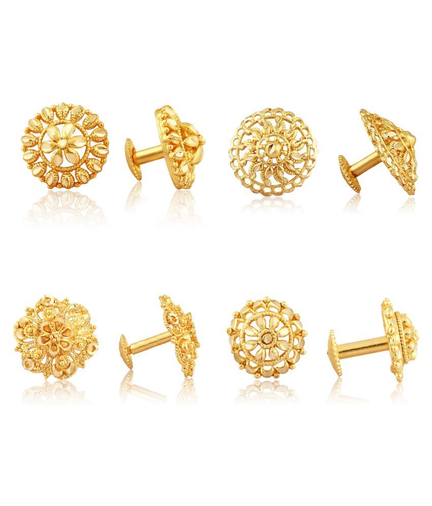     			Vighnaharta Allure Graceful Alloy Gold Plated Stud Earring Combo set For Women and Girls ( Pack of- 4 Pair Earrings)-VFJ1094-1088-1091-1090ERG