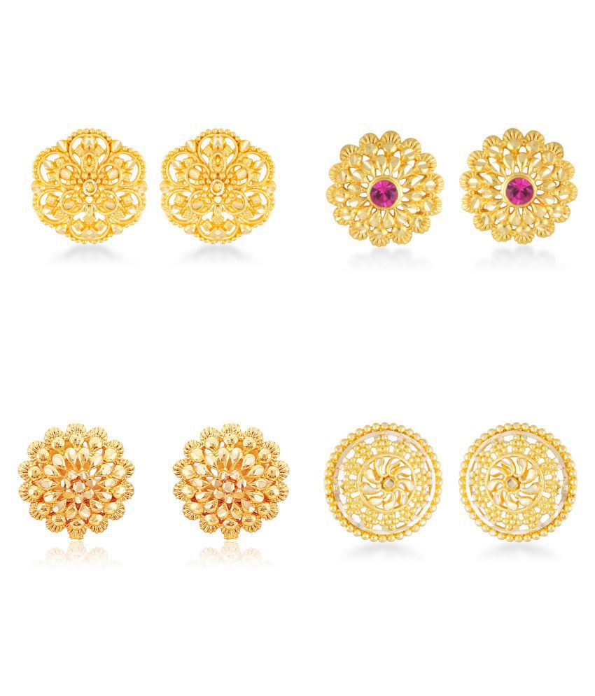     			Vighnaharta - Golden Chandbalis Earrings ( Pack of 1 )