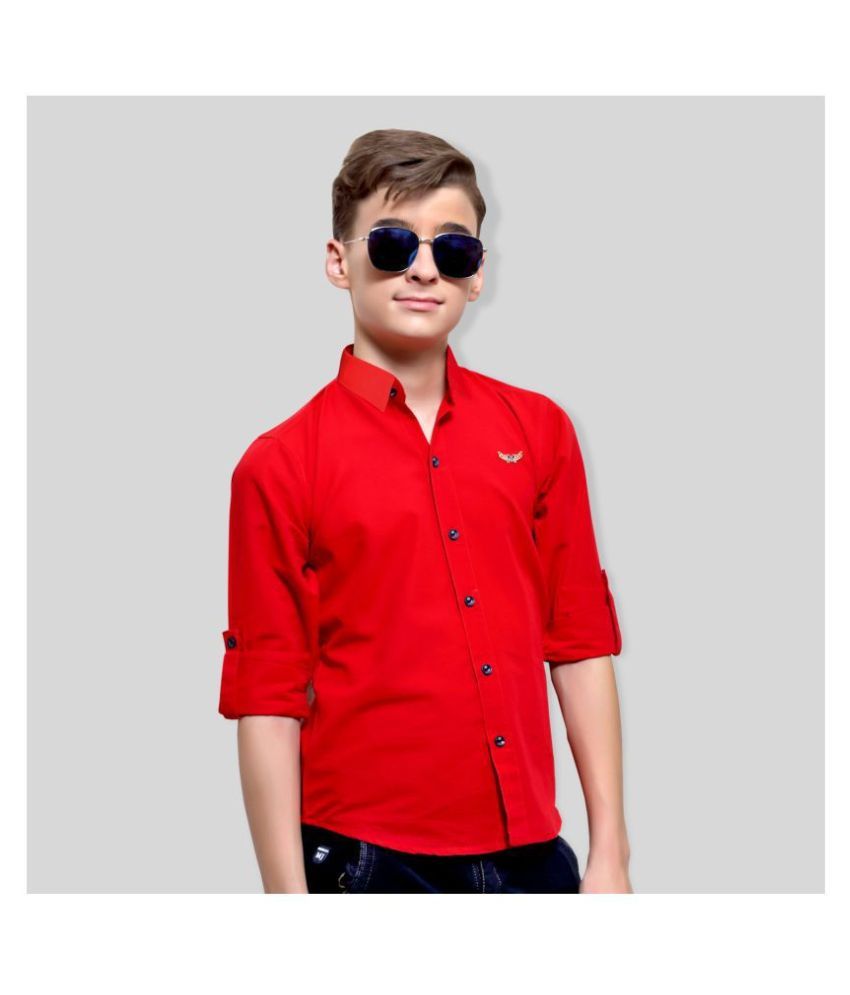     			Bad Boys Pack of 1 Boys Cotton Blend Full Sleeves Shirt ( Red )