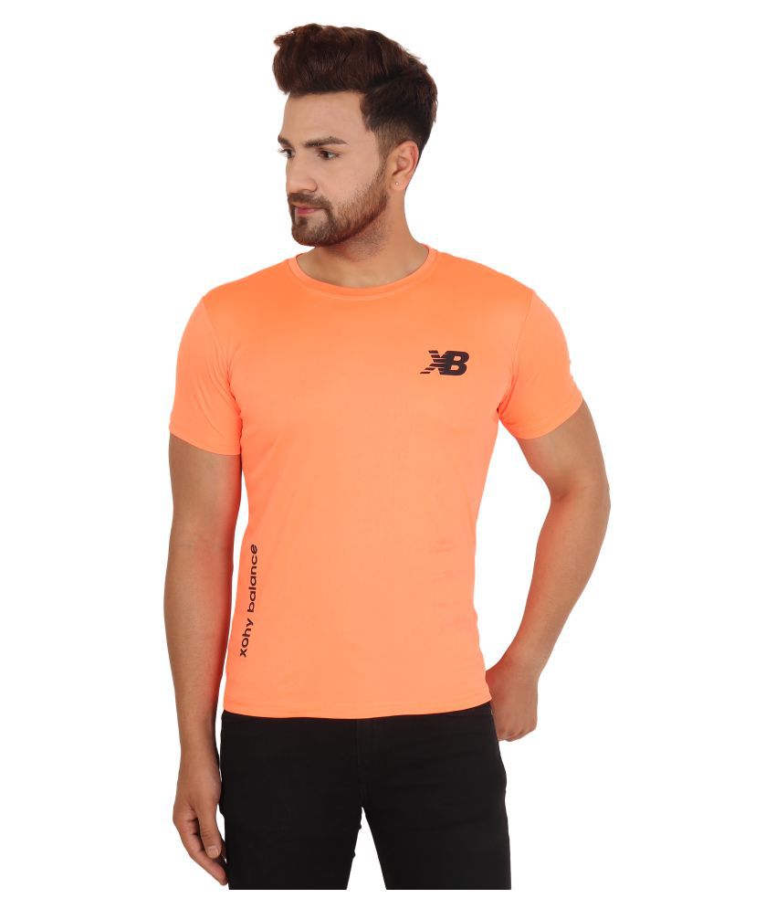     			xohy Cotton Lycra Orange Solids T-Shirt Pack of 1