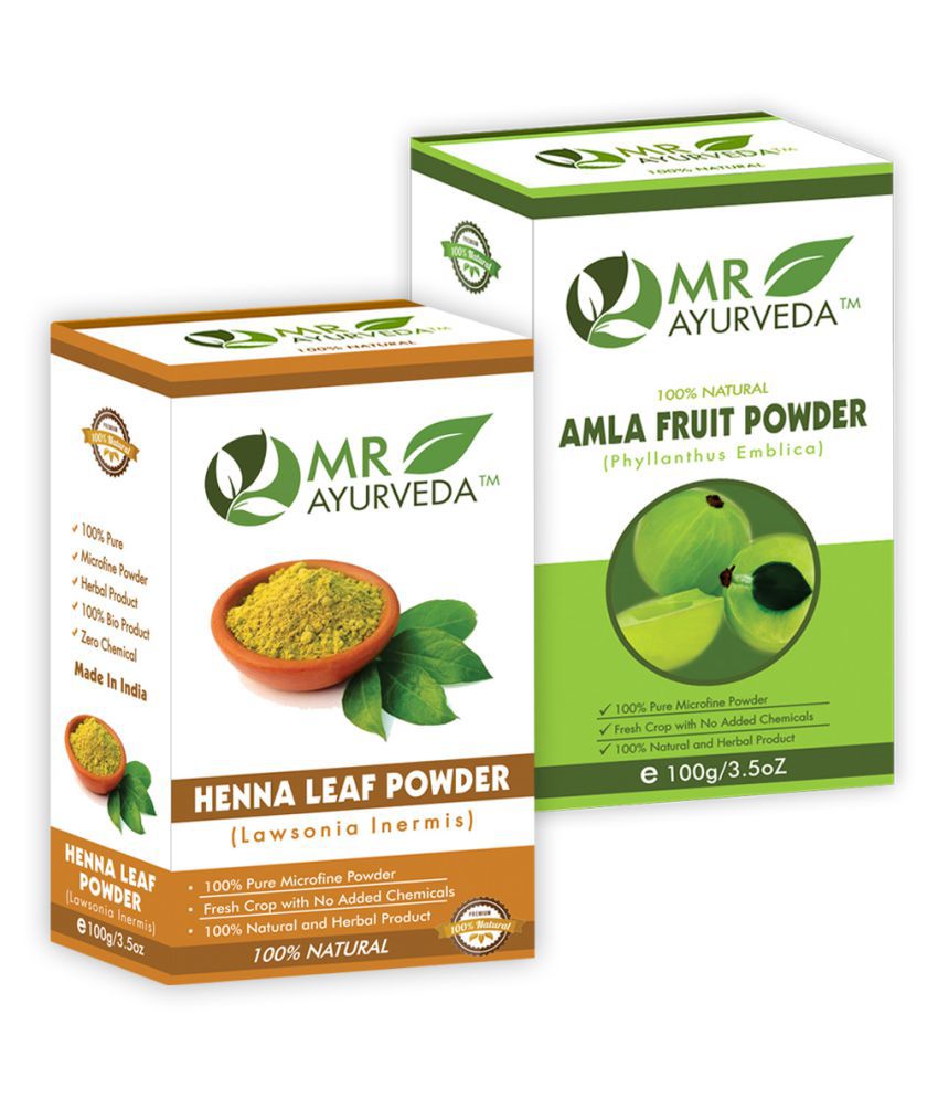     			MR Ayurveda Amla Powder and Henna Powder Hair Scalp Treatment 200 g Pack of 2