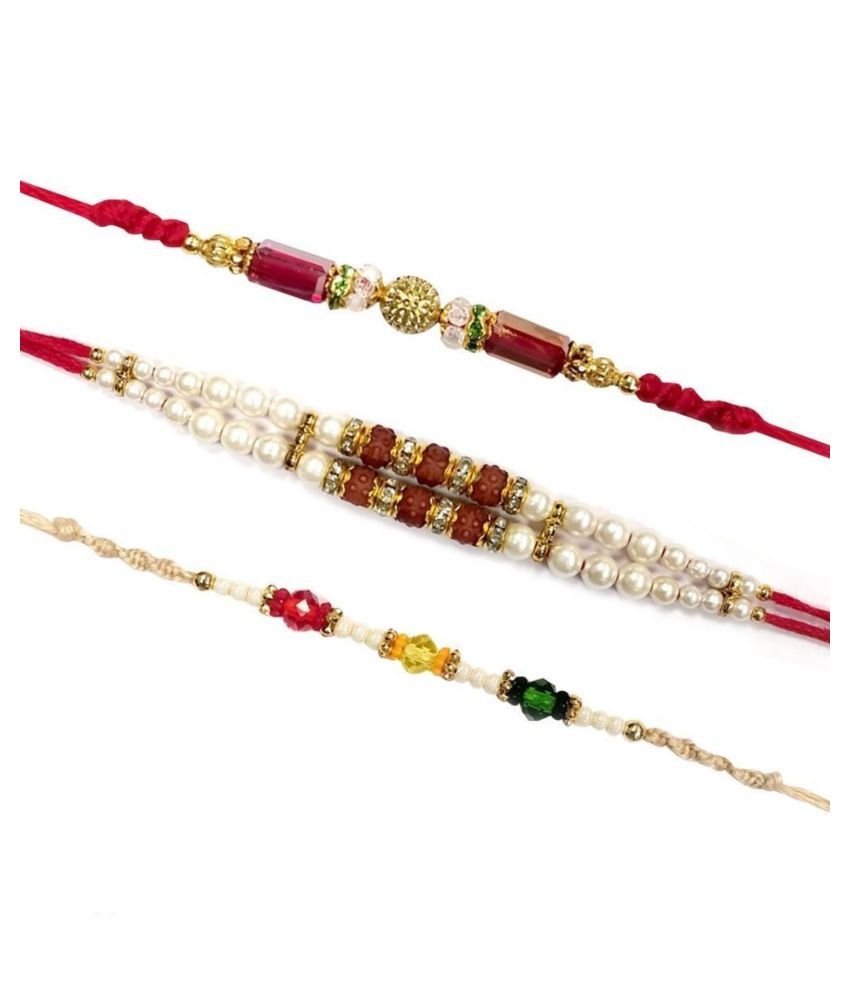     			Rakhi Set With Roli chawal & Card Multicolour Pack of 3