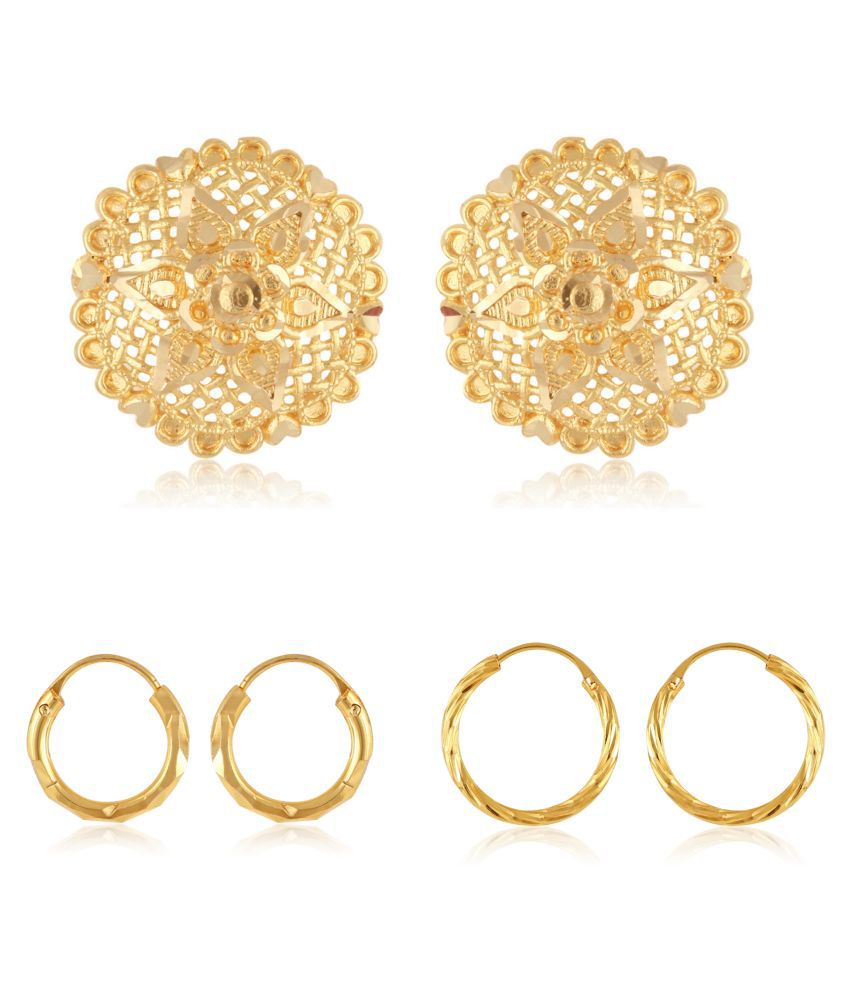     			Vighnaharta Allure Graceful Alloy Gold Plated Stud and bali Earring Combo set For Women and Girls  Pack of- 3 Pair Earrings- VFJ1257-1316-1317ERG