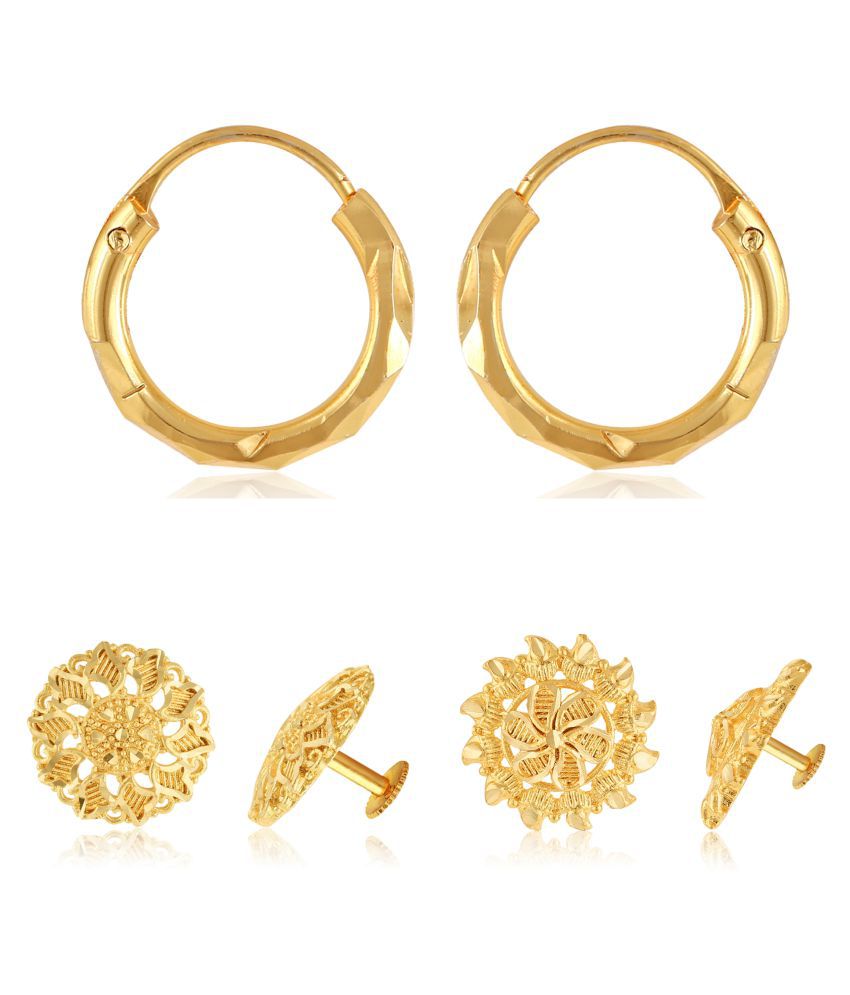     			Vighnaharta Shimmering Bejeweled Alloy Gold Plated Stud Earring Combo set For Women and Girls  Pack of- 3 Pair Earrings- VFJ1314-1312-1316ERG