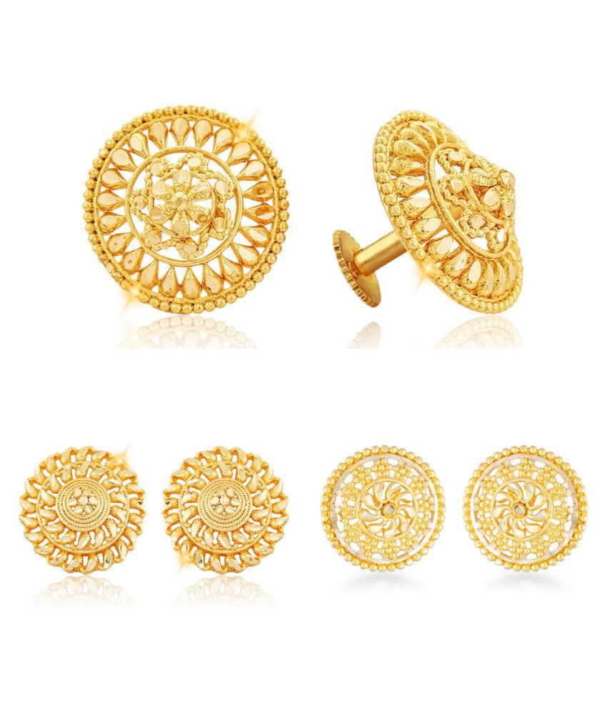     			Vighnaharta Sizzling Fancy Alloy Gold Plated Stud Earring Combo set For Women and Girls  Pack of- 3 Pair Earrings- VFJ1123-1171-1199ERG