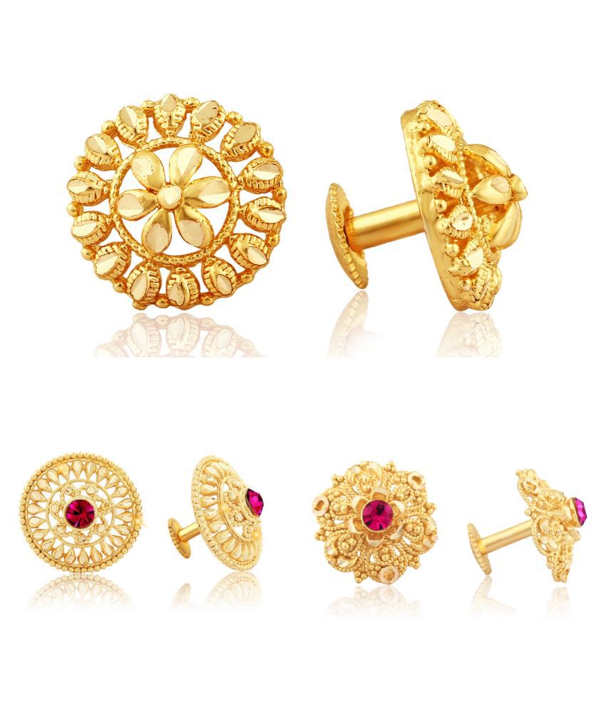     			Vighnaharta Twinkling Charming Alloy Gold Plated Stud Earring Combo set For Women and Girls  Pack of- 3 Pair Earrings- VFJ1088-1098-1118ERG