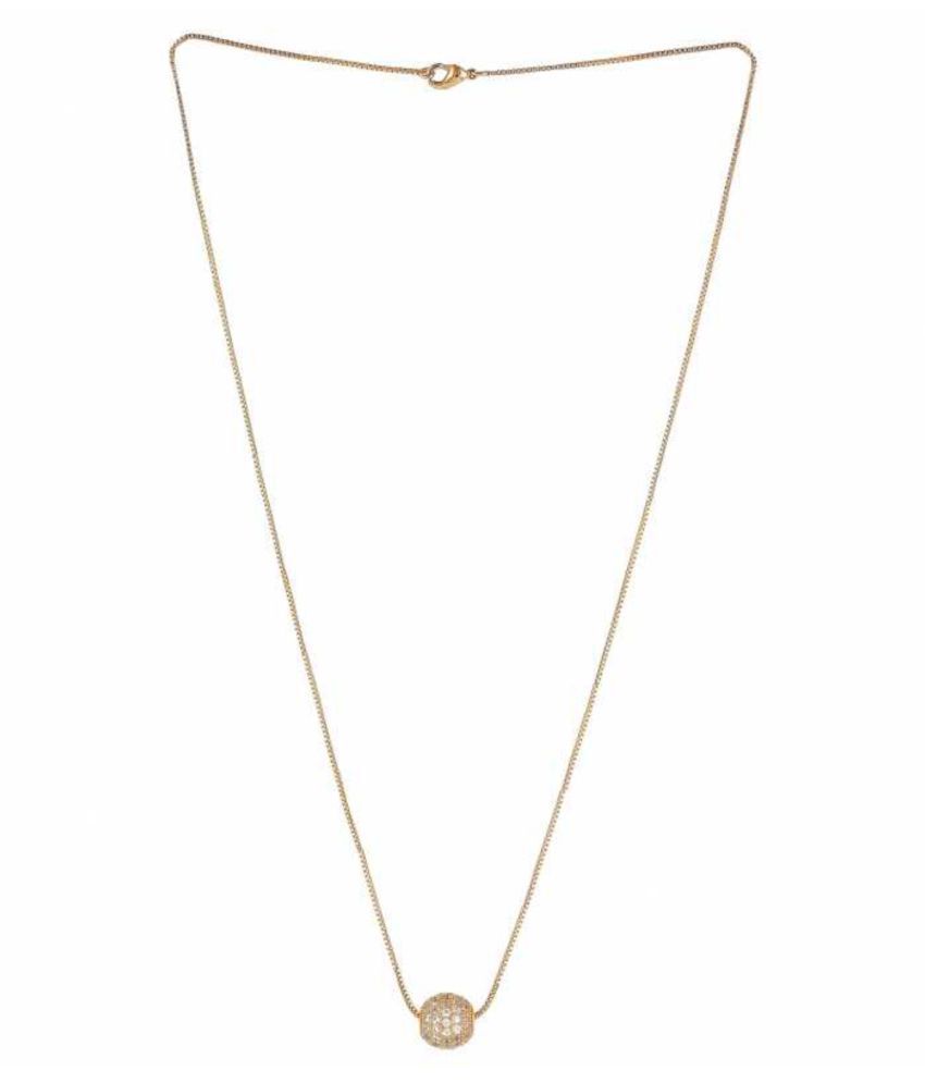     			Jewellery Mangalsutra tanmaniya Necklace American Diamond Pendant Golden chain For Women and Girls Brass Mangalsutra