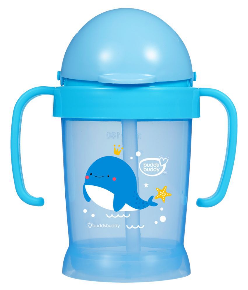 Buddsbuddy BPA Free Anti Spill Design Dolly Baby Straw Sipper Cup/ baby sipper/baby water bottle 180 ml, Blue