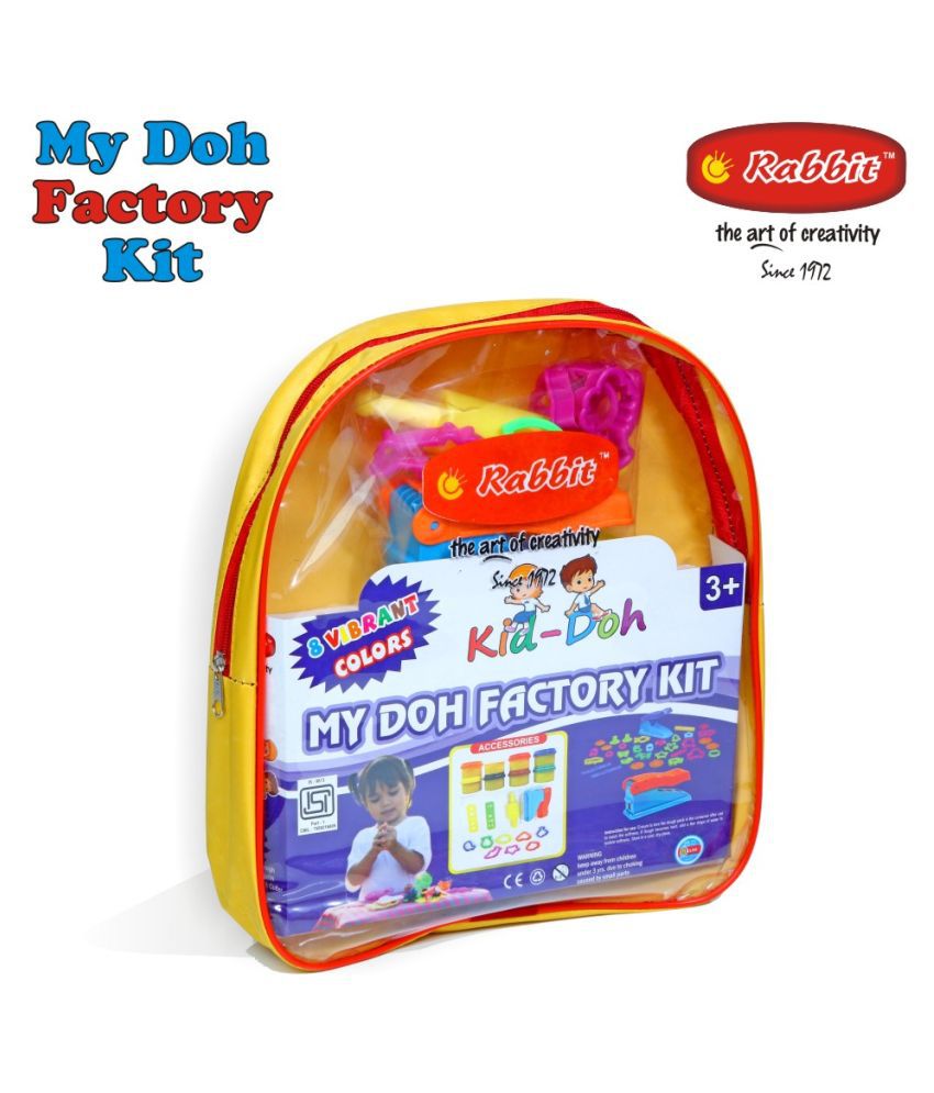     			MY DOH FACTORY KIT| Creative Kit for Kids|Pack includes 8 colorful dough+2 moulds+1 Knife +1 Roller+1 Fork+1 Spoon+2 Dishes + 1 Table Top|DIY Kit for Kids|DIY Colorful Dough|Play Dough Set for Kids Boys Girls with moulds|Play Doh Clay Set|Safe & Non-Sticky