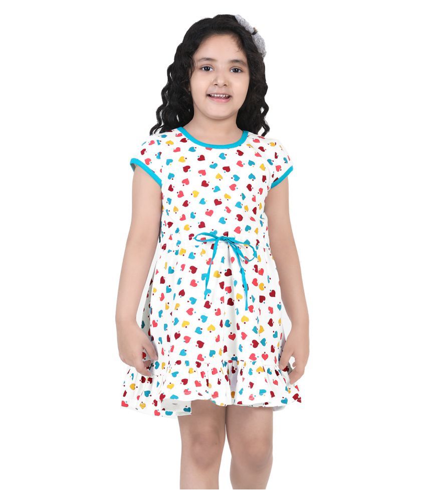     			Naughty Ninos Cotton Printed Jersey Dress (White)