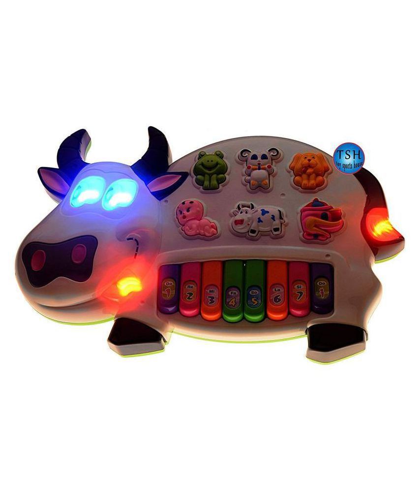 One Click Shooping® Cute Musical Cow Piano with Animal Sound Wonderful  Music and Flashing Light for Your Lovely Little One - Buy One Click  Shooping® Cute Musical Cow Piano with Animal Sound