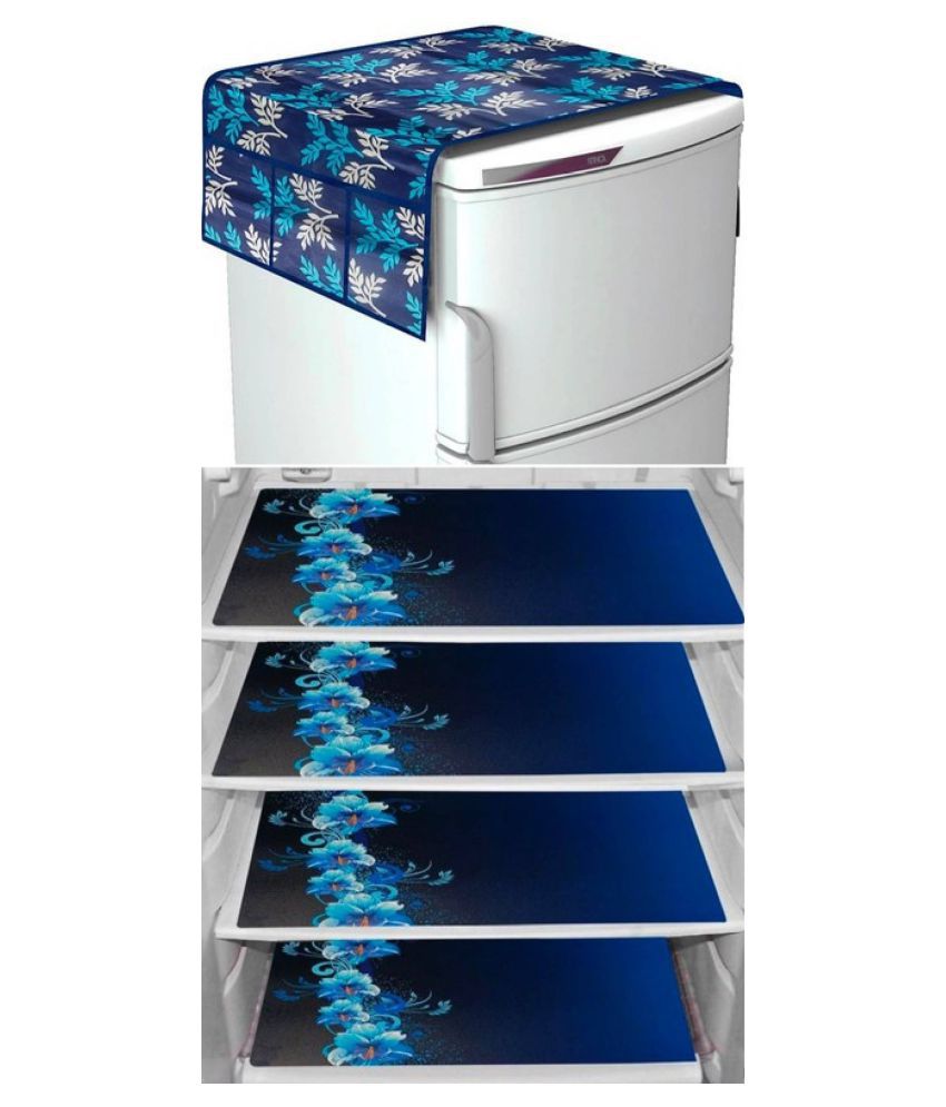    			Shaphio Set of 5 Polyester Blue Fridge Top Cover