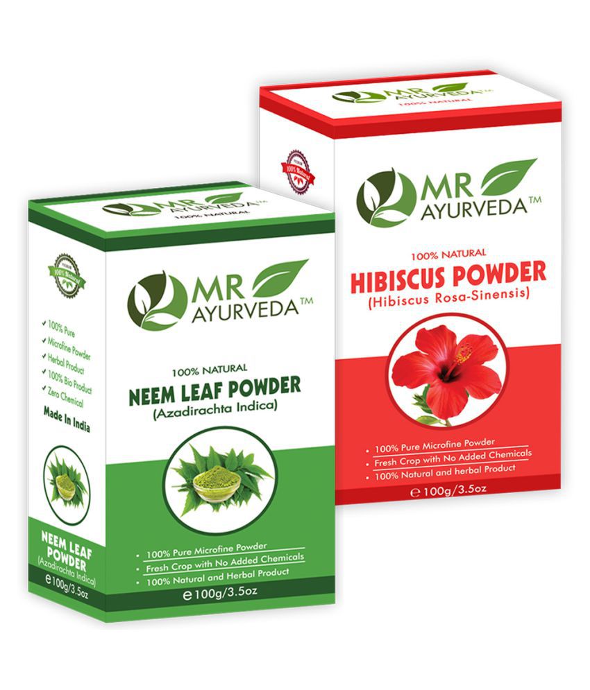     			MR Ayurveda Hibiscus Powder and Neem Powder Hair Scalp Treatment 200 g Pack of 2