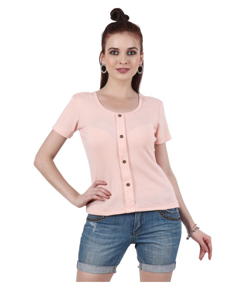     			POPWINGS Polyester Regular Tops - Peach Single