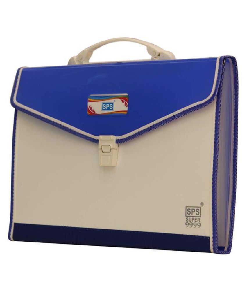     			RANGWELL Presents Plastic File Folder Expanding Bag PP Button-Fly File Folders (Blue/Multicoloured (AKSHAR ENTERPRISES)