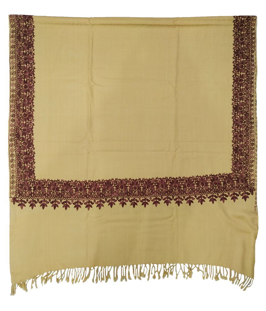     			Soul Essence Beige Kashmiri Shawl - Single