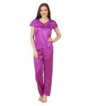 Fasense Satin Nightsuit Sets - Purple Single