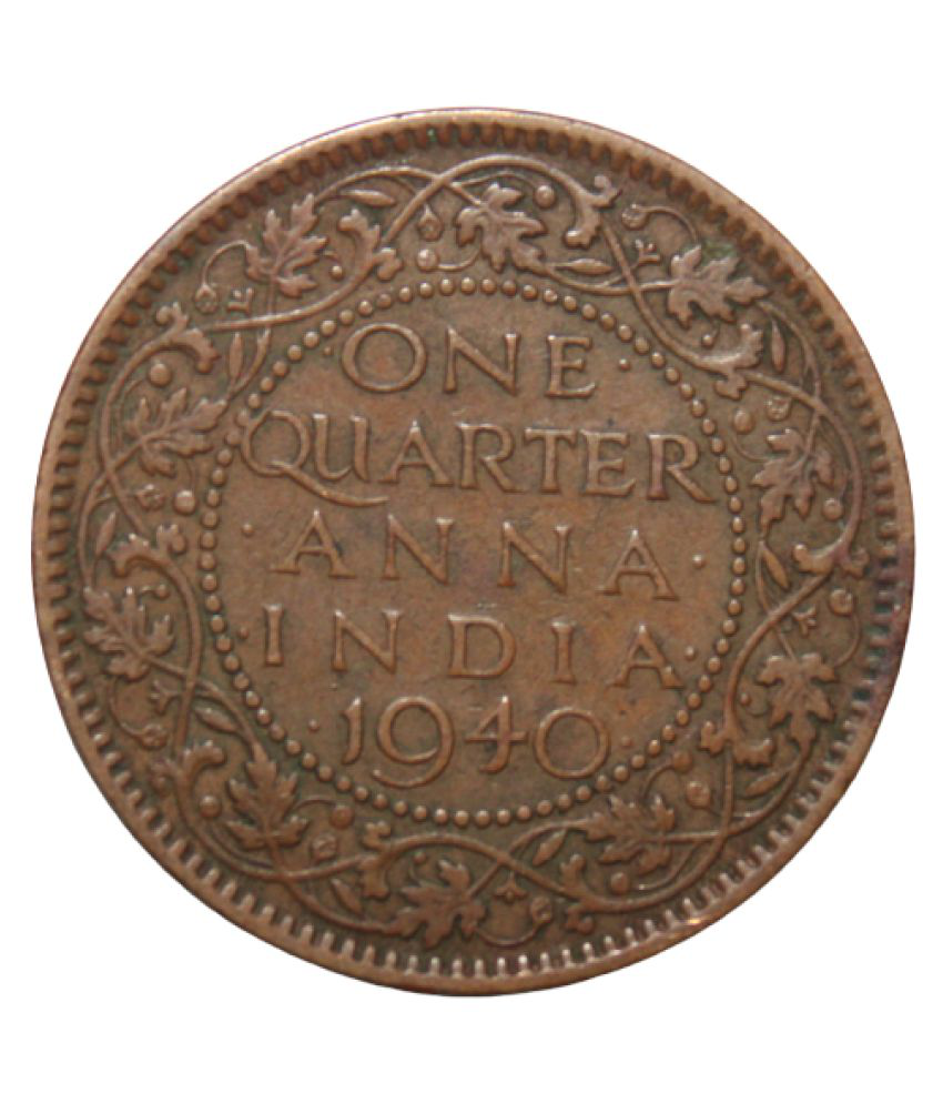     			1 QUARTER ANNA (1940) GEORGE VI KING EMPEROR INDIA PACK OF 1