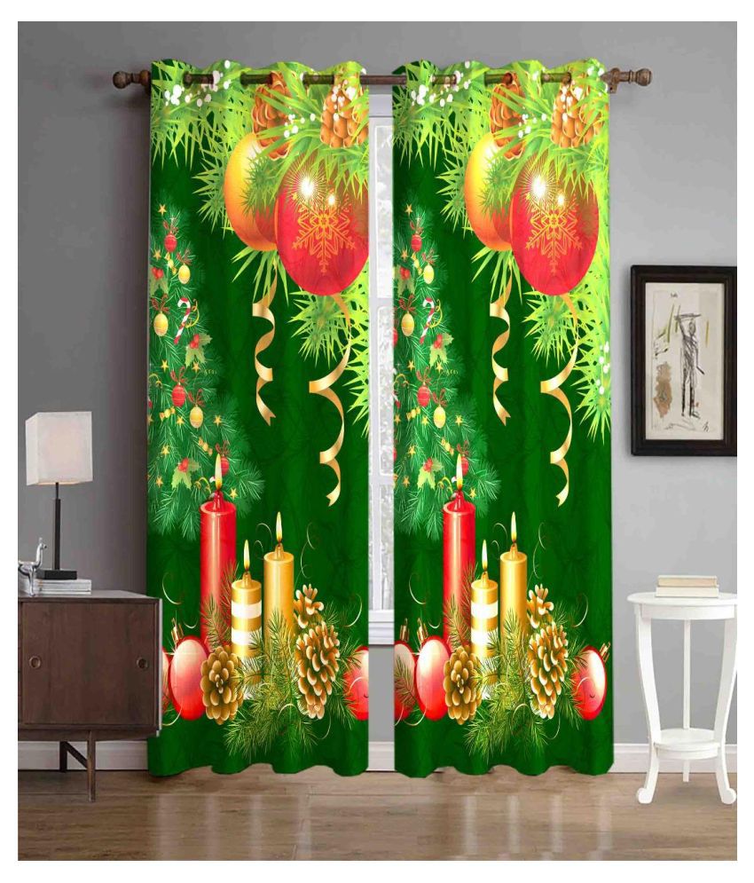     			Koli collections - Multicolor Pack of 1 Polyester Window Curtain (4 ft X 7 ft)
