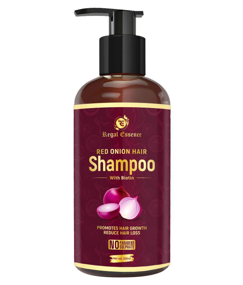 Regal Essence Red Onion Hair Shampoo with Biotin Red Onion Seeds Oil,  Amla,Vitamin E and Pro-Vitamin B5 for StrongHair-300ml: Buy Regal Essence  Red Onion Hair Shampoo with Biotin Red Onion Seeds Oil,
