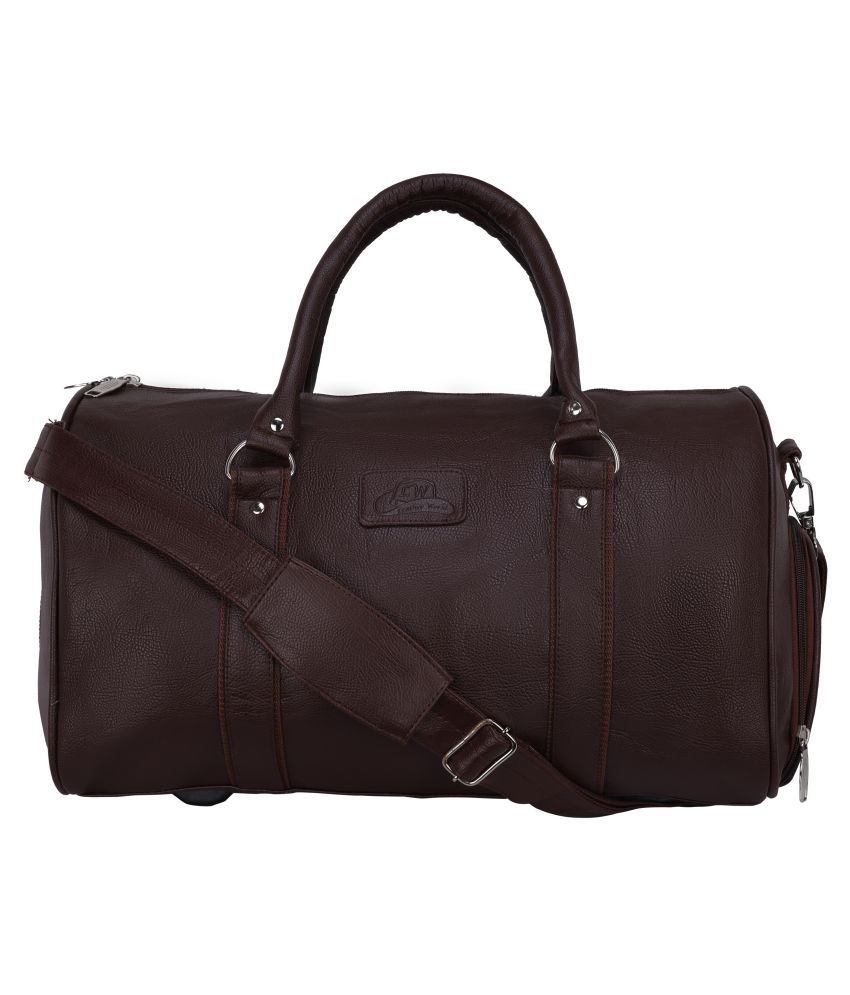     			Leather World Brown Solid M Duffle Travel Bags