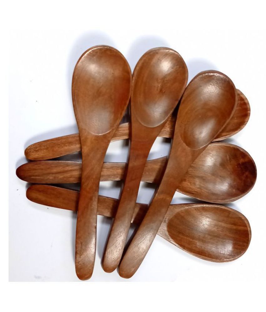     			SWH 6 Pcs Wooden Soup Spoon
