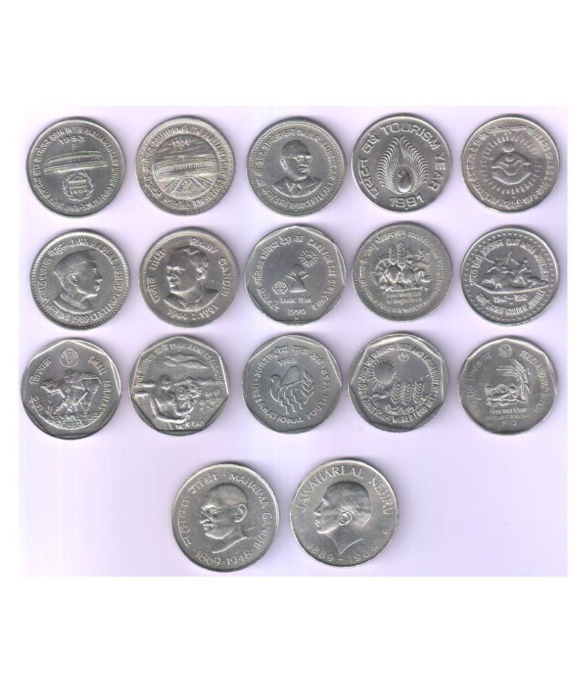 1 / ONE RS/RUPEE SEVENTEEN DIFFERENT RARE SET OF COMMEMORATIVE ...