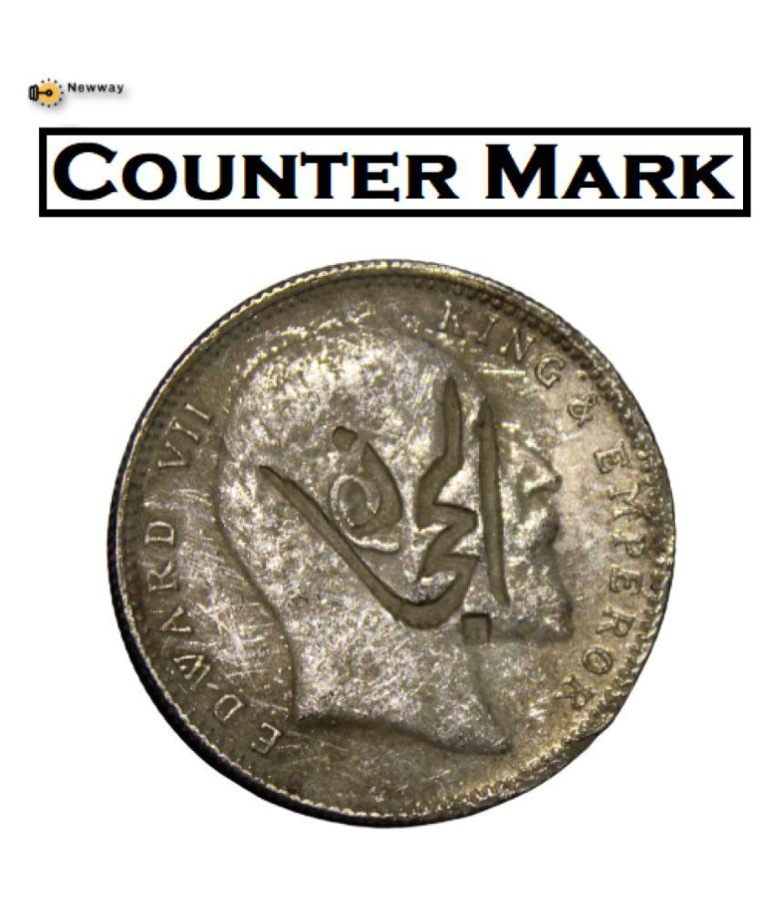     			{COUNTER MARK COIN} 1 Rupee 1905 British India Edward VII Extremely Rare Coin 100% Genuine Product-----Buyer Get Same Coin-----