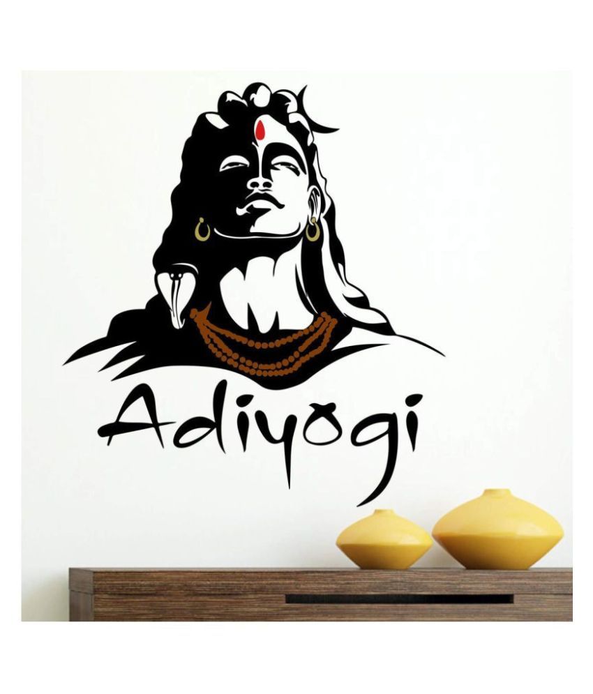     			Asmi Collection Adiyogi God Shiva Wall Sticker ( 75 x 65 cms )