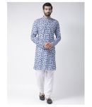 Hangup Blue Cotton Kurta Pyjama Set