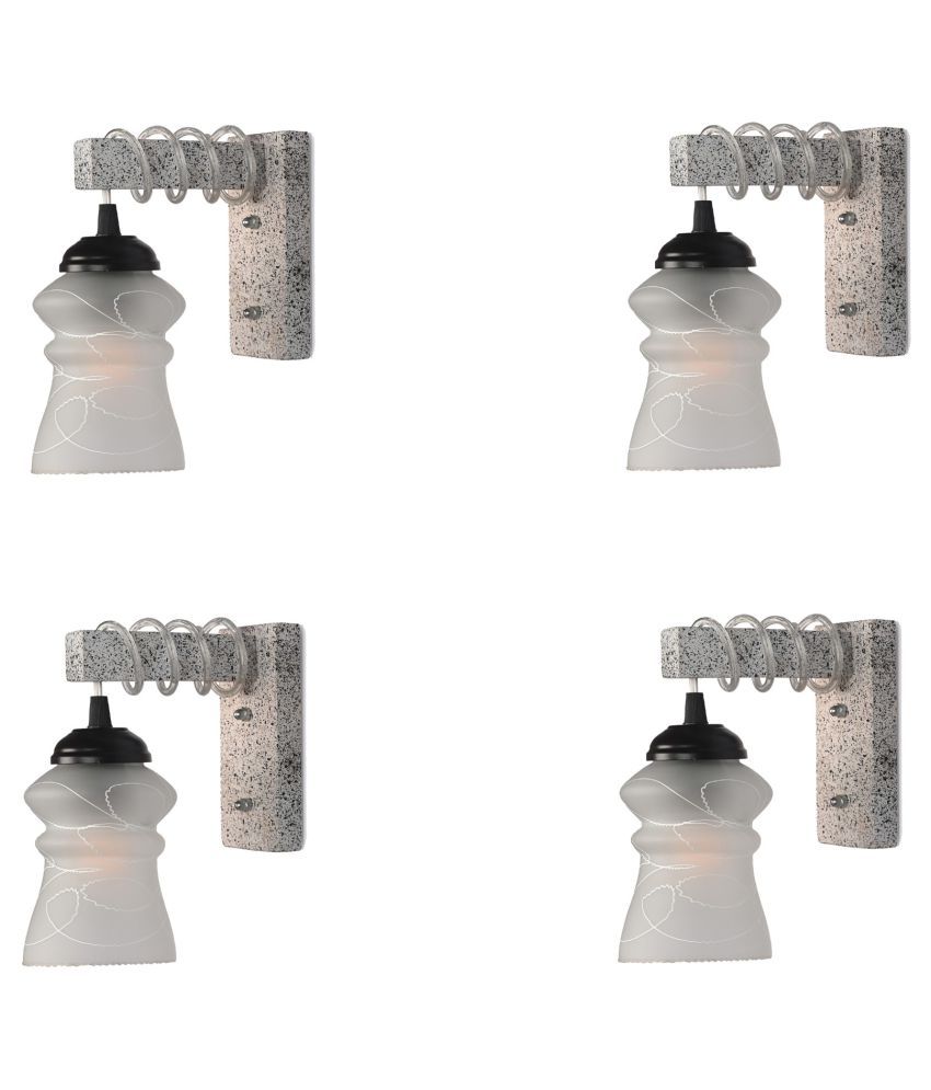     			Somil Decorative Wall Lamp Light Glass Wall Light White - Pack of 4