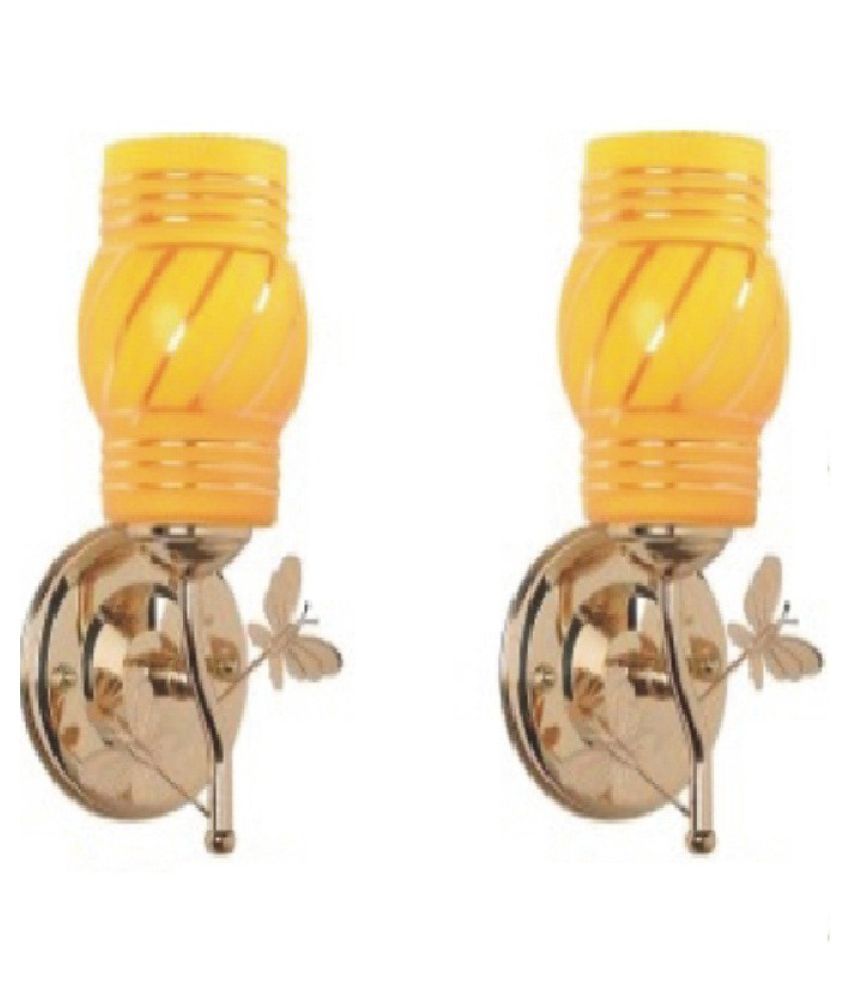     			Somil Decorative Wall Lamp Light Glass Wall Light Yellow - Pack of 2